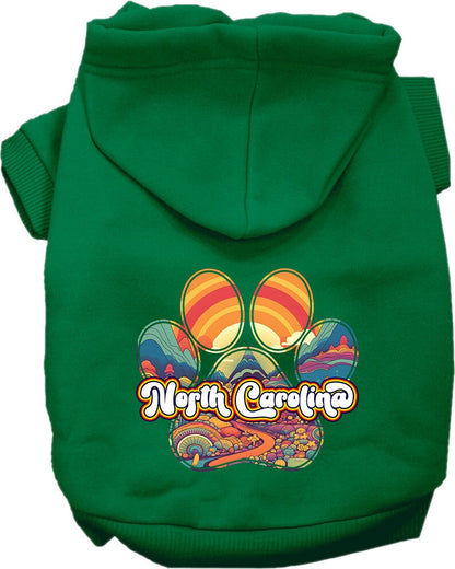 Pet Dog & Cat Screen Printed Hoodie for Medium to Large Pets (Sizes 2XL-6XL), "North Carolina Groovy Summit"