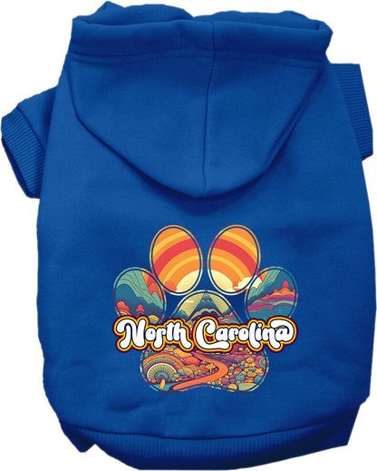 Pet Dog & Cat Screen Printed Hoodie for Small to Medium Pets (Sizes XS-XL), "North Carolina Groovy Summit"