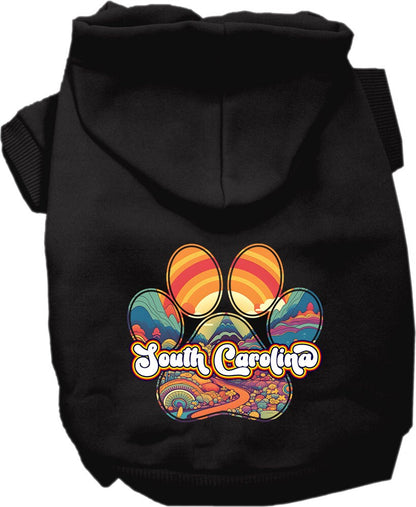 Pet Dog & Cat Screen Printed Hoodie for Small to Medium Pets (Sizes XS-XL), "South Carolina Groovy Summit"