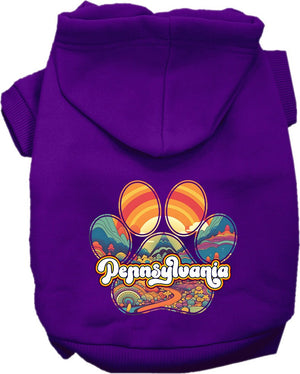 Pet Dog & Cat Screen Printed Hoodie for Medium to Large Pets (Sizes 2XL-6XL), "Pennsylvania Groovy Summit"