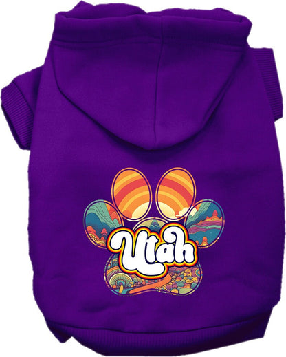 Pet Dog & Cat Screen Printed Hoodie for Medium to Large Pets (Sizes 2XL-6XL), "Utah Groovy Summit"