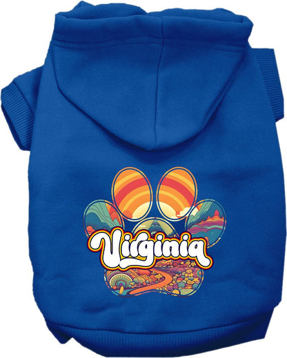 Pet Dog & Cat Screen Printed Hoodie for Medium to Large Pets (Sizes 2XL-6XL), "Virginia Groovy Summit"