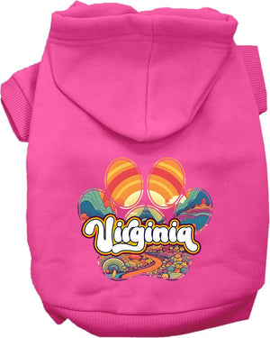 Pet Dog & Cat Screen Printed Hoodie for Medium to Large Pets (Sizes 2XL-6XL), "Virginia Groovy Summit"