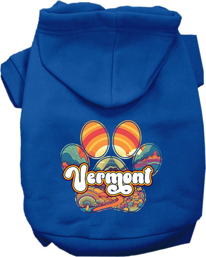 Pet Dog & Cat Screen Printed Hoodie for Small to Medium Pets (Sizes XS-XL), "Vermont Groovy Summit"