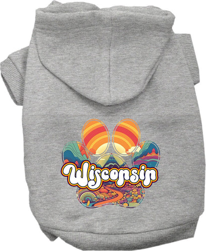 Pet Dog & Cat Screen Printed Hoodie for Small to Medium Pets (Sizes XS-XL), "Wisconsin Groovy Summit"