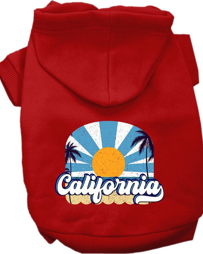 Pet Dog & Cat Screen Printed Hoodie for Small to Medium Pets (Sizes XS-XL), "California Coast"