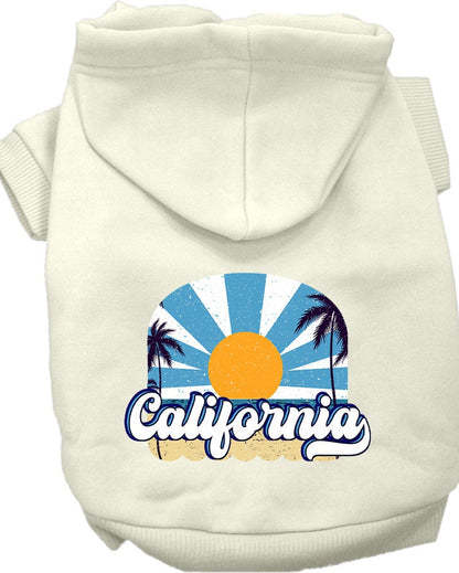 Pet Dog & Cat Screen Printed Hoodie for Medium to Large Pets (Sizes 2XL-6XL), "California Coast"