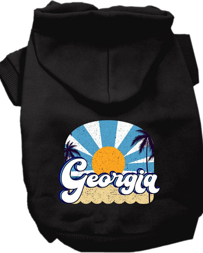 Pet Dog & Cat Screen Printed Hoodie for Medium to Large Pets (Sizes 2XL-6XL), "Georgia Coast"