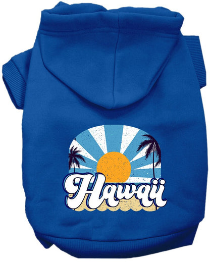 Pet Dog & Cat Screen Printed Hoodie for Small to Medium Pets (Sizes XS-XL), "Hawaii Coast"