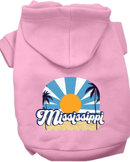 Pet Dog & Cat Screen Printed Hoodie for Small to Medium Pets (Sizes XS-XL), "Mississippi Coast"