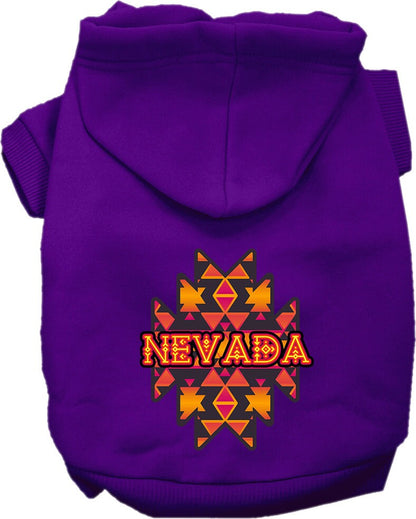 Pet Dog & Cat Screen Printed Hoodie for Small to Medium Pets (Sizes XS-XL), "Nevada Navajo Tribal"