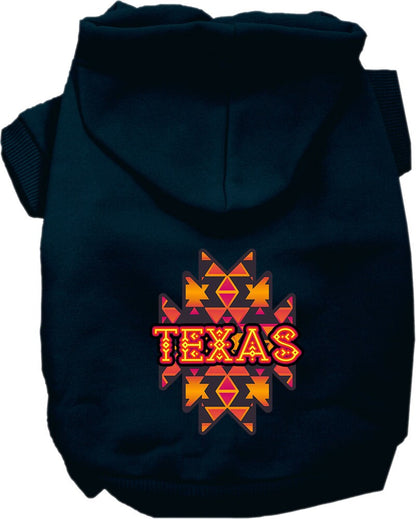 Pet Dog & Cat Screen Printed Hoodie for Medium to Large Pets (Sizes 2XL-6XL), "Texas Navajo Tribal"