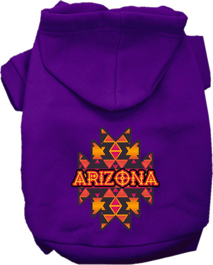 Pet Dog & Cat Screen Printed Hoodie for Medium to Large Pets (Sizes 2XL-6XL), "Arizona Navajo Tribal"