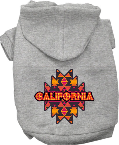 Pet Dog & Cat Screen Printed Hoodie for Small to Medium Pets (Sizes XS-XL), "California Navajo Tribal"