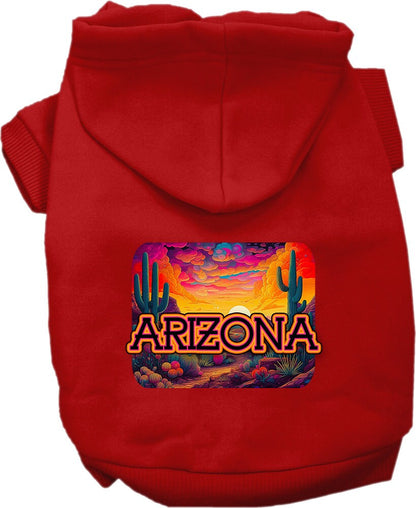 Pet Dog & Cat Screen Printed Hoodie for Medium to Large Pets (Sizes 2XL-6XL), "Arizona Neon Desert"