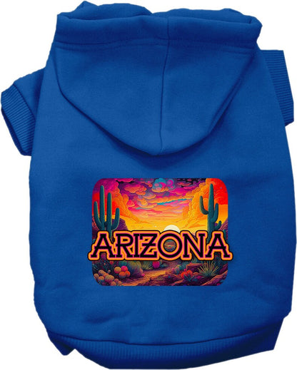 Pet Dog & Cat Screen Printed Hoodie for Medium to Large Pets (Sizes 2XL-6XL), "Arizona Neon Desert"