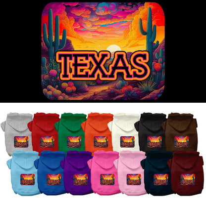 Pet Dog & Cat Screen Printed Hoodie for Medium to Large Pets (Sizes 2XL-6XL), &quot;Texas Neon Desert&quot;