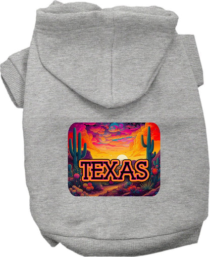 Pet Dog & Cat Screen Printed Hoodie for Medium to Large Pets (Sizes 2XL-6XL), "Texas Neon Desert"