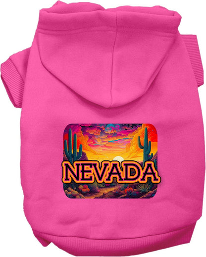 Pet Dog & Cat Screen Printed Hoodie for Small to Medium Pets (Sizes XS-XL), "Nevada Neon Desert"