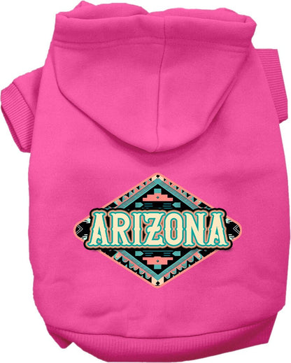 Pet Dog & Cat Screen Printed Hoodie for Medium to Large Pets (Sizes 2XL-6XL), "Arizona Peach Aztec"