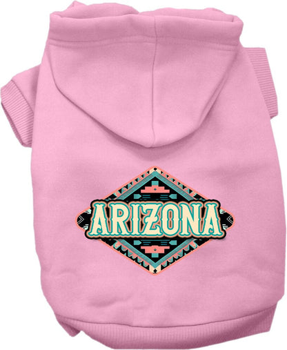 Pet Dog & Cat Screen Printed Hoodie for Medium to Large Pets (Sizes 2XL-6XL), "Arizona Peach Aztec"