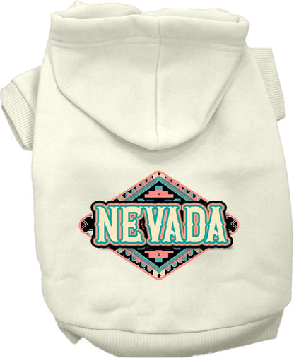 Pet Dog & Cat Screen Printed Hoodie for Small to Medium Pets (Sizes XS-XL), "Nevada Peach Aztec"