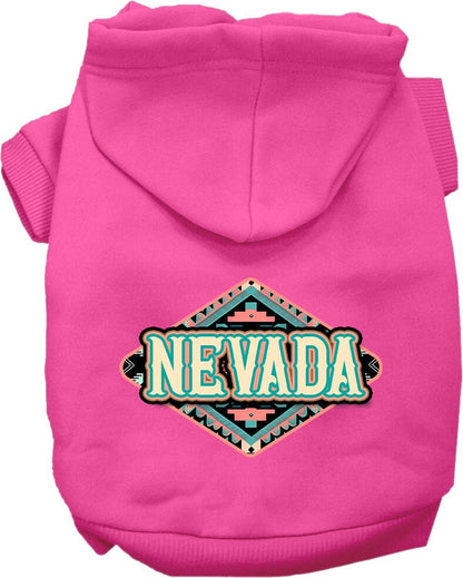 Pet Dog & Cat Screen Printed Hoodie for Medium to Large Pets (Sizes 2XL-6XL), "Nevada Peach Aztec"