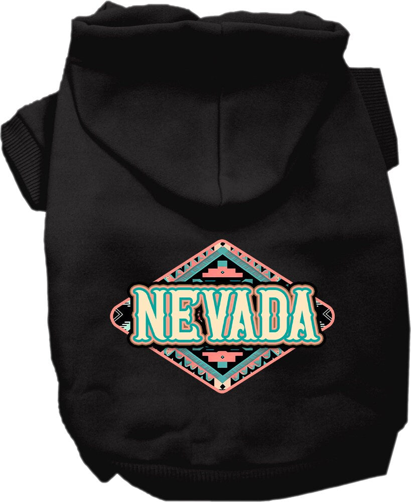 Pet Dog & Cat Screen Printed Hoodie for Medium to Large Pets (Sizes 2XL-6XL), "Nevada Peach Aztec"