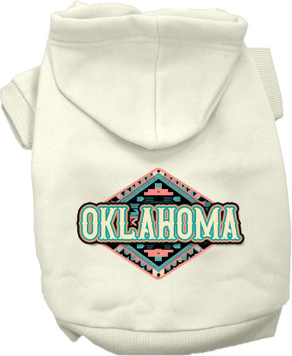 Pet Dog & Cat Screen Printed Hoodie for Medium to Large Pets (Sizes 2XL-6XL), "Oklahoma Peach Aztec"