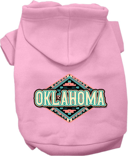 Pet Dog & Cat Screen Printed Hoodie for Medium to Large Pets (Sizes 2XL-6XL), "Oklahoma Peach Aztec"