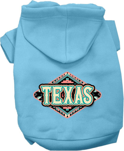 Pet Dog & Cat Screen Printed Hoodie for Small to Medium Pets (Sizes XS-XL), "Texas Peach Aztec"