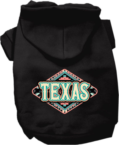 Pet Dog & Cat Screen Printed Hoodie for Medium to Large Pets (Sizes 2XL-6XL), "Texas Peach Aztec"