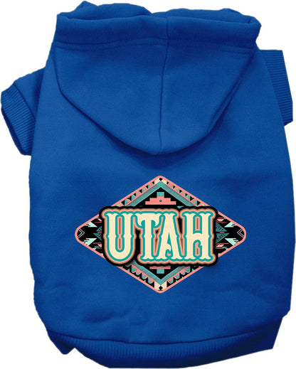 Pet Dog & Cat Screen Printed Hoodie for Small to Medium Pets (Sizes XS-XL), "Utah Peach Aztec"