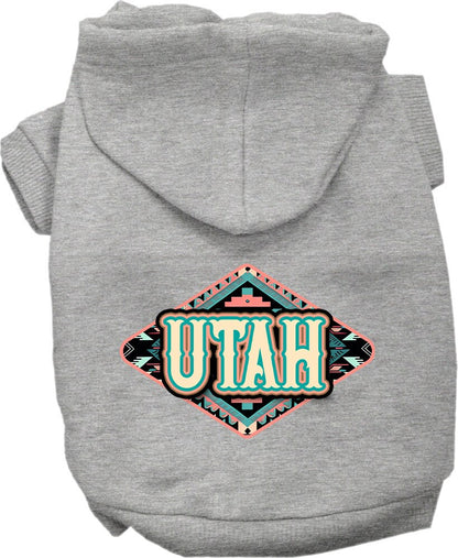 Pet Dog & Cat Screen Printed Hoodie for Small to Medium Pets (Sizes XS-XL), "Utah Peach Aztec"