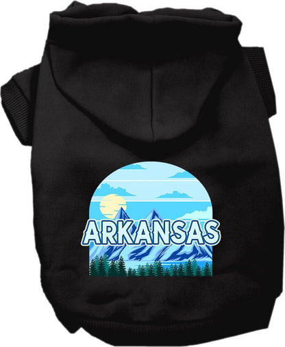 Pet Dog & Cat Screen Printed Hoodie for Small to Medium Pets (Sizes XS-XL), "Arkansas Trailblazer"