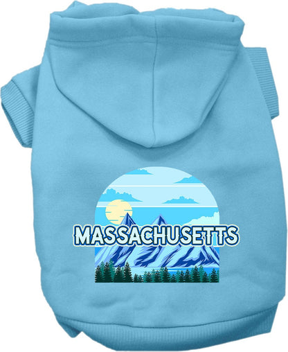 Pet Dog & Cat Screen Printed Hoodie for Small to Medium Pets (Sizes XS-XL), "Massachusetts Trailblazer"