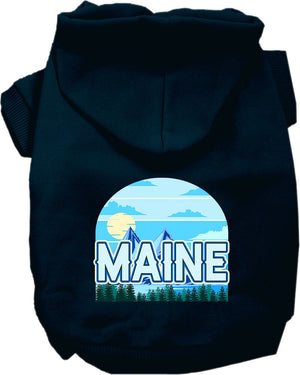 Pet Dog & Cat Screen Printed Hoodie for Small to Medium Pets (Sizes XS-XL), "Maine Trailblazer"