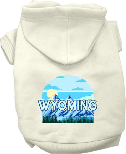 Pet Dog & Cat Screen Printed Hoodie for Small to Medium Pets (Sizes XS-XL), "Wyoming Trailblazer"