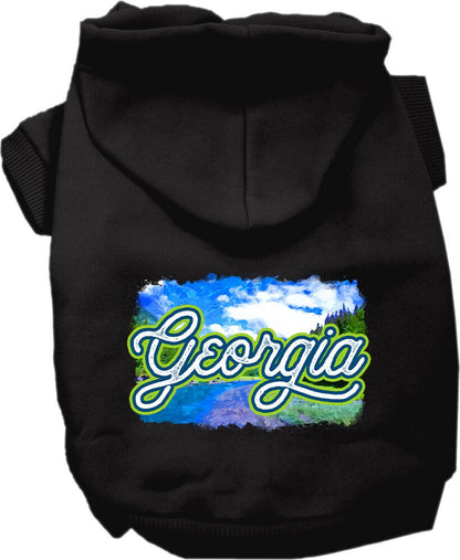 Pet Dog & Cat Screen Printed Hoodie for Small to Medium Pets (Sizes XS-XL), "Georgia Summer"