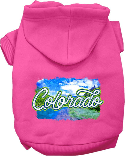 Pet Dog & Cat Screen Printed Hoodie for Medium to Large Pets (Sizes 2XL-6XL), "Colorado Summer"