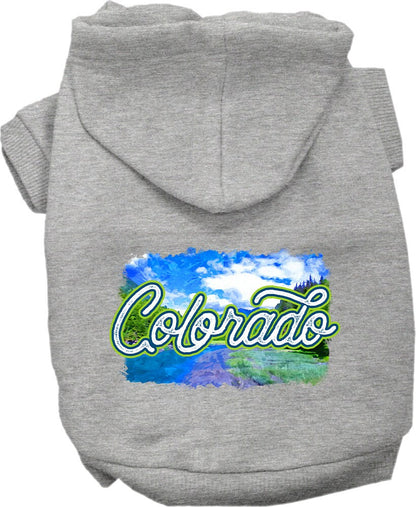 Pet Dog & Cat Screen Printed Hoodie for Medium to Large Pets (Sizes 2XL-6XL), "Colorado Summer"