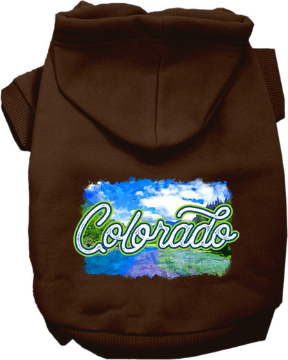 Pet Dog & Cat Screen Printed Hoodie for Small to Medium Pets (Sizes XS-XL), "Colorado Summer"