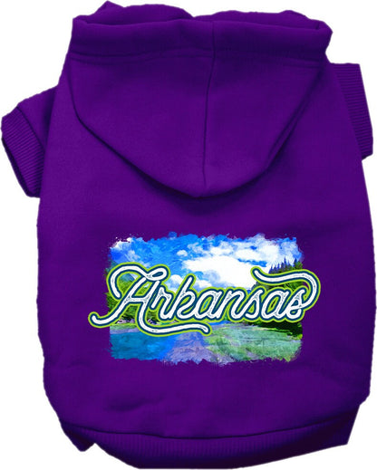 Pet Dog & Cat Screen Printed Hoodie for Small to Medium Pets (Sizes XS-XL), "Arkansas Summer"