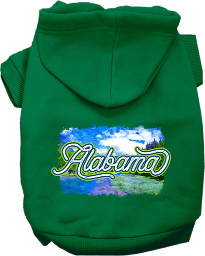 Pet Dog & Cat Screen Printed Hoodie for Medium to Large Pets (Sizes 2XL-6XL), "Alabama Summer"