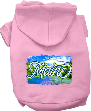Pet Dog & Cat Screen Printed Hoodie for Small to Medium Pets (Sizes XS-XL), "Maine Summer"