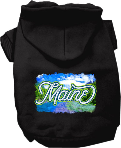 Pet Dog & Cat Screen Printed Hoodie for Medium to Large Pets (Sizes 2XL-6XL), "Maine Summer"