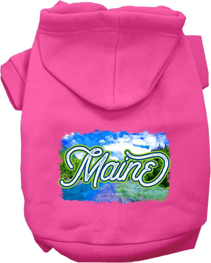 Pet Dog & Cat Screen Printed Hoodie for Medium to Large Pets (Sizes 2XL-6XL), "Maine Summer"