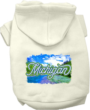 Pet Dog & Cat Screen Printed Hoodie for Small to Medium Pets (Sizes XS-XL), "Michigan Summer"