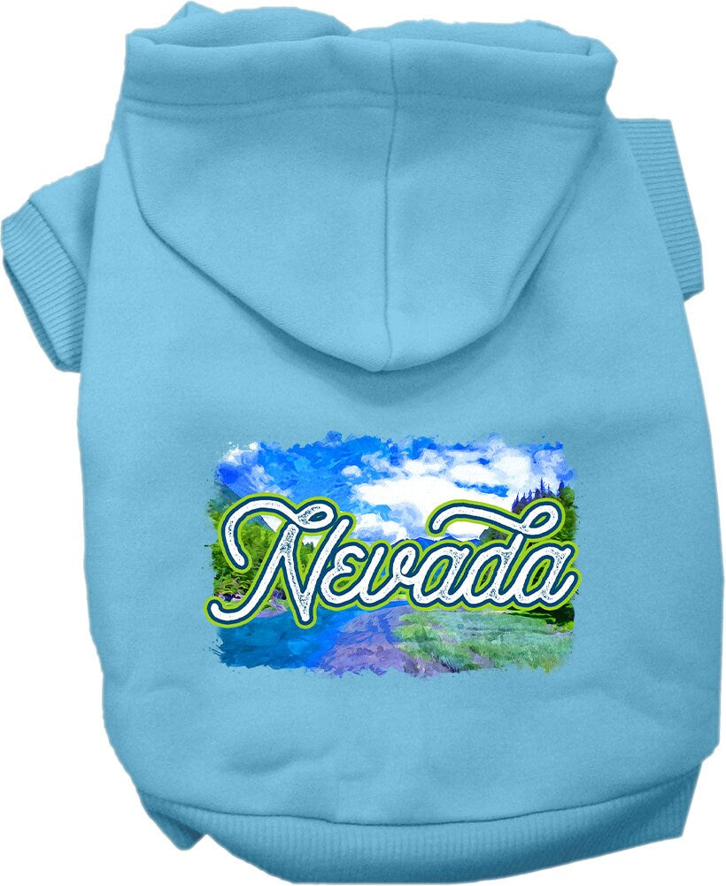 Pet Dog & Cat Screen Printed Hoodie for Small to Medium Pets (Sizes XS-XL), "Nevada Summer"