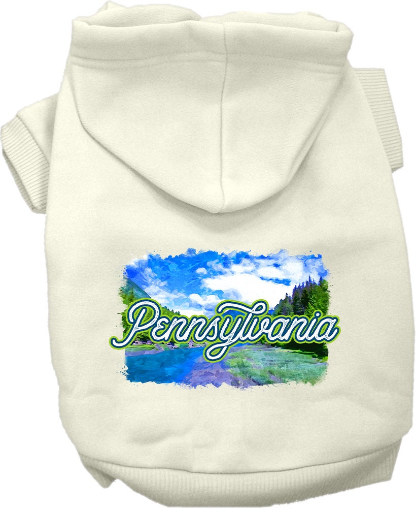 Pet Dog & Cat Screen Printed Hoodie for Small to Medium Pets (Sizes XS-XL), "Pennsylvania Summer"